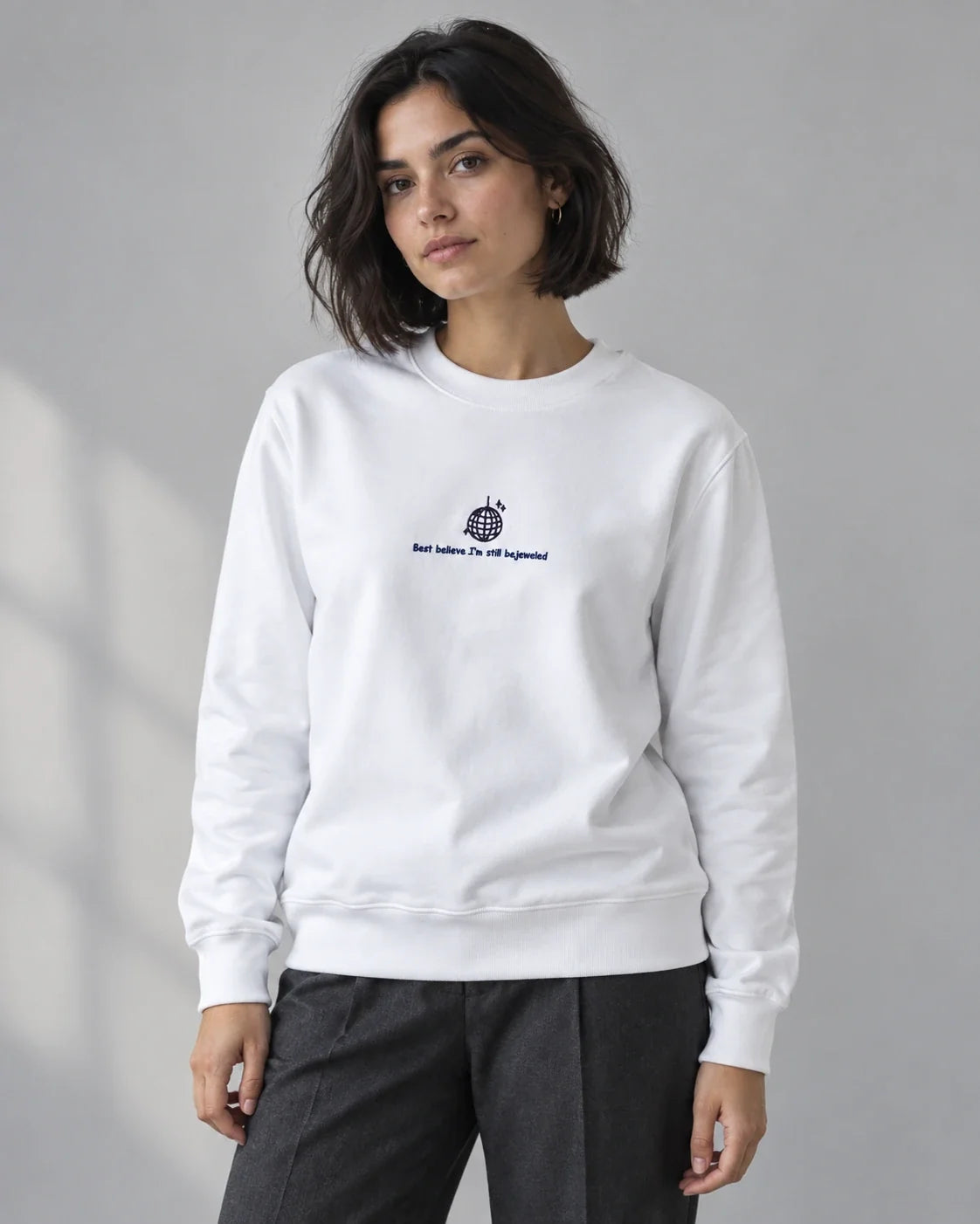 AI-assisted styling of Bejeweled; original garment photograph is the product reference